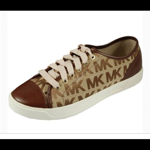 pink and white mk backpack